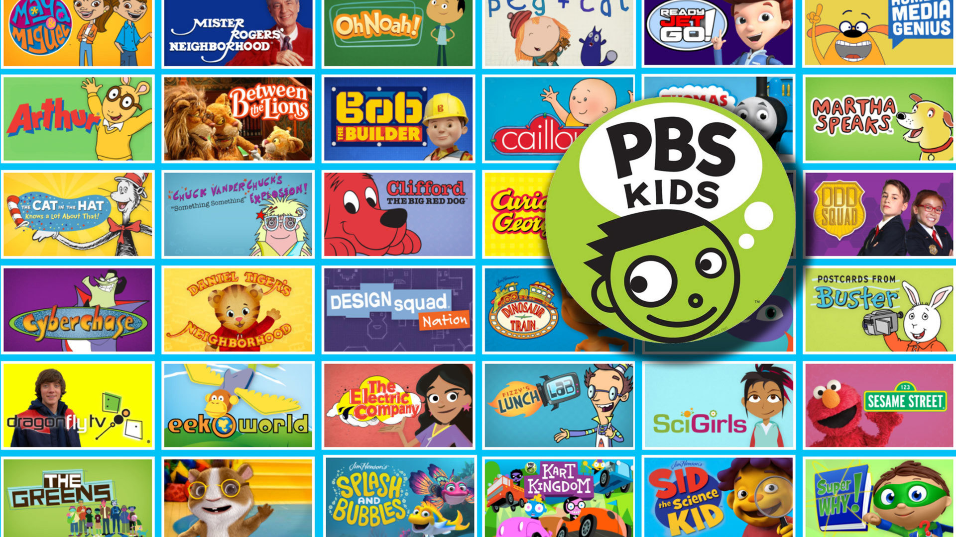 Giao diện "bắt mắt" của trang web PBS Kids cùng vô số các trò chơi và ứng dụng