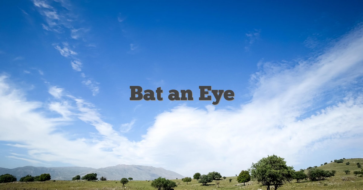 Idiom Not bat an eye trong tiếng Anh có nghĩa là gì
