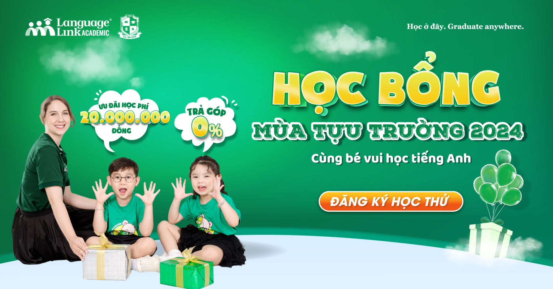 Ưu đãi tựu trường khóa Tiếng Anh Mẫu Giáo